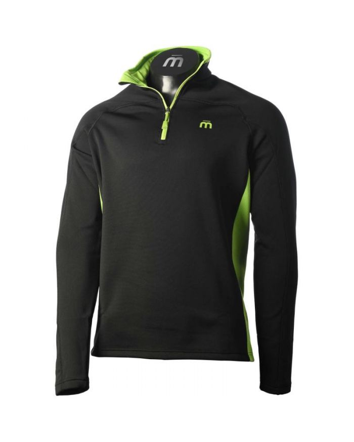 Maglia In Micro Pile Antipilling Mezza Zip – Colore Nero, Taglia Extra Large (XXL), Polsi Elasticizzati