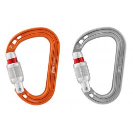 Mousqueton PETZL Attache En Forme De Poire, à Vis (Screw Lock) Et Barette Anti-rotation - Gris