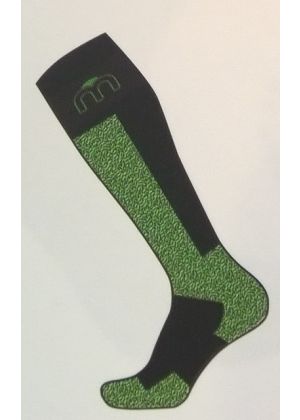 MICO - Calza unisex da Ski nero verde fluo