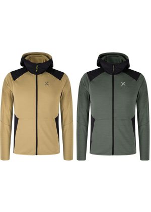 MONTURA - Maglia Timeless Mix Hooded Regular Fit full zip con cappuccio 