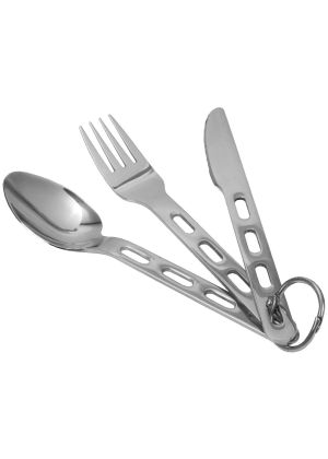 BRUNNER - Set Posate Biwak in acciaio inox per il campeggio 