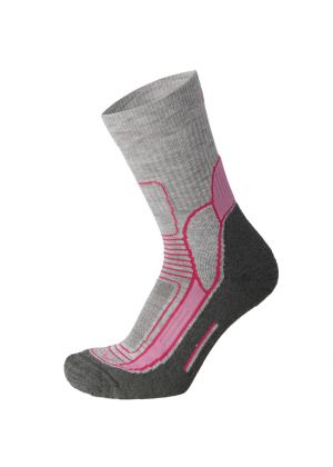 MICO - Calza outdoor leggera corta in Everdry Woman - Grigio e Rosa