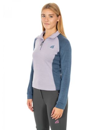 ALPENPLUS - Maglia Mid layer Merino mezza zip donna
