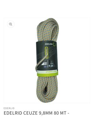 EDELRID - Corda SE Ceuze 9.8 mm intera dinamica 9.8 mm - 80mt -Blu arancio 
