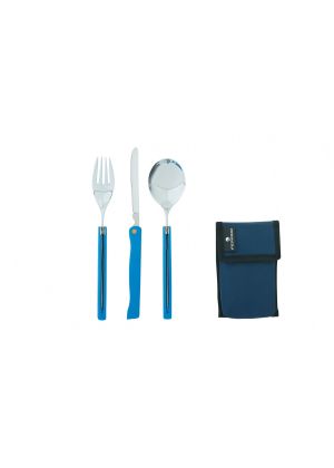 Set di 3 utensili da campeggio in titanio con cucchiaio e forchetta in titanio set di posate per il pranzo e posate da viaggio OUTXE custodia combinata e neoprene 