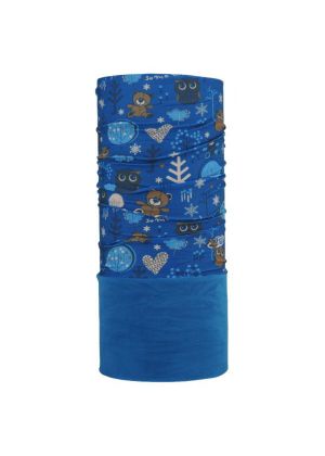 4FUN - Scalda collo scarf 8 in 1 in Polartec e Micro fibra per bambini - Garden Blue