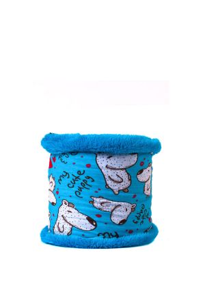 4FUN - Scalda collo scarf in Polartec Pro reversibile per bambini - Puppy blu