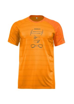REDELK - T-Shirt uomo manica corta con stampa davanti Axe-Pic - Arancio