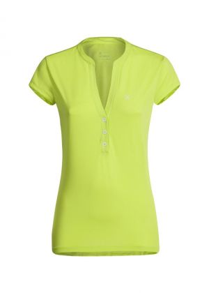 MONTURA - T-Shirt donna collo con bottoni Sunny Play - Verde