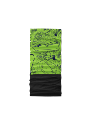 4FUN - Scalda collo scarf 8 in 1 in Polartec e Micro fibra - Green Board
