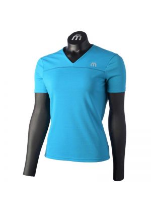 MICO - T-Shirt donna manica corta collo V trekking Extra Dry Outdoor - Blu