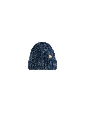 E9 - Cappello lana maglia grossa con risvolto Chuck - Blue