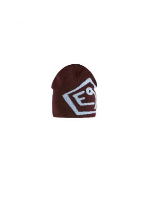 E9 - Cappello in lana double face con logo T - Wine