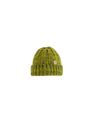 E9 - Cappello lana maglia grossa con risvolto Chuck - Celery