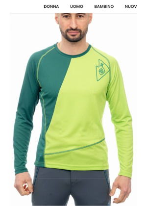 ALPENPLUS - T-Shirt uomo manica lunga trekking Enduro - Verde
