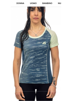 ALPENPLUS - T-Shirt donna manica corta trekking corsa - Blu