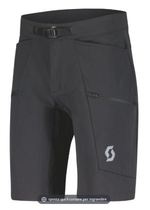 SCOTT - Pantalone corto uomo con tasca Explorair Tech - Nero